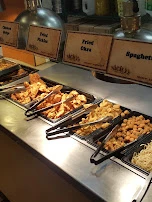 Dessert Pizza Fried Foods on the Buffet